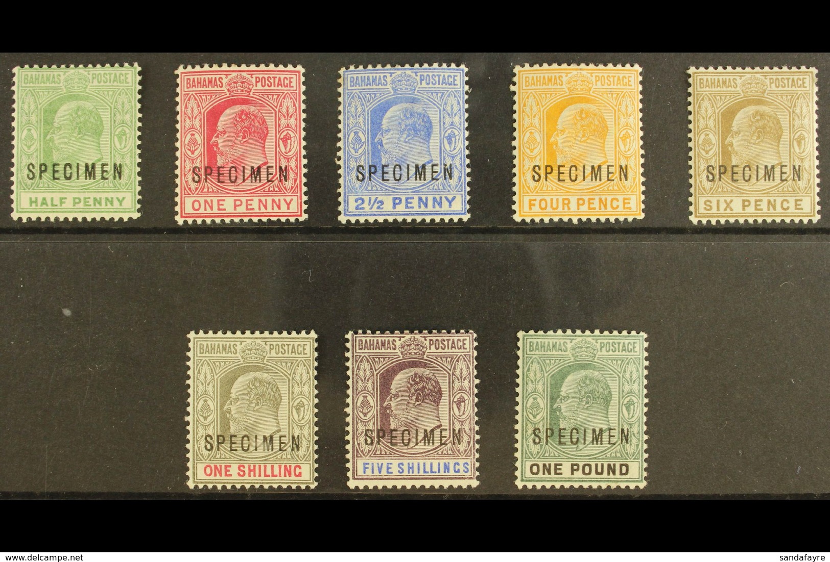 1902-06 Ed VII Set To £1 Plus 1906 ½d Green, Overprinted "Specimen", SG 62s-70s, 71s, Very Fine And Fresh Mint. (8 Stamp - Sonstige & Ohne Zuordnung