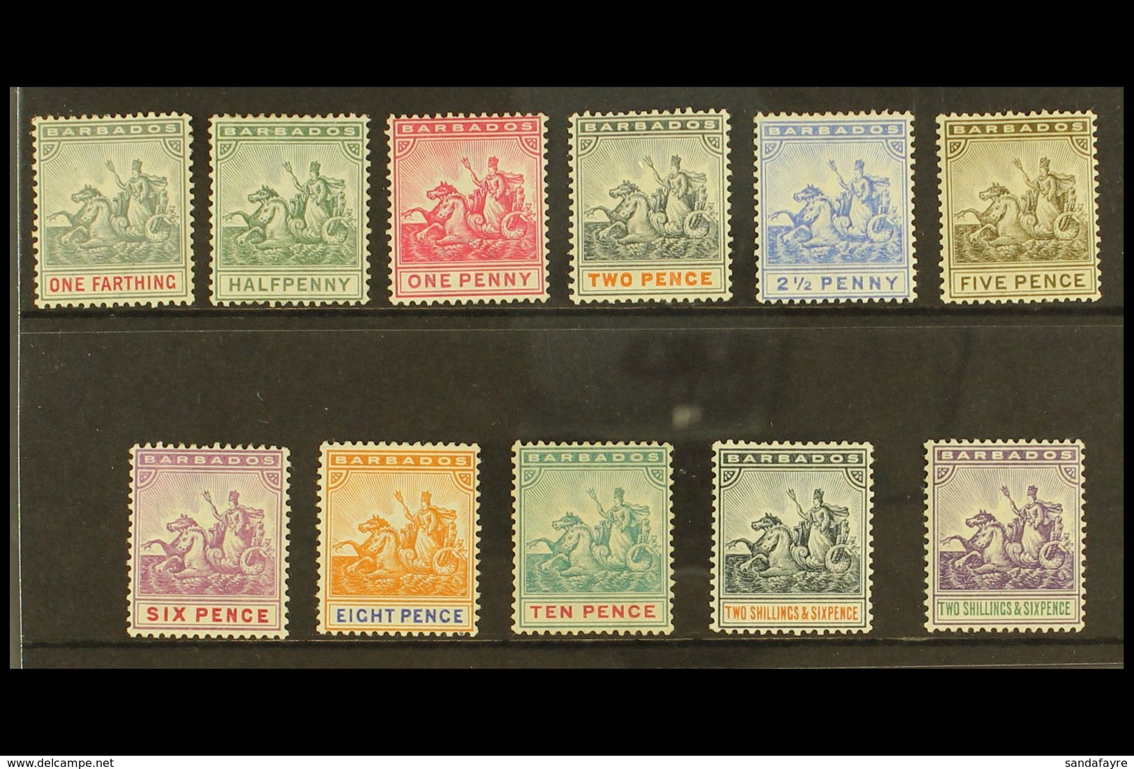 1892-1903 Complete Set, SG 105/115, Fine Mint. (11) For More Images, Please Visit Http://www.sandafayre.com/itemdetails. - Barbades (...-1966)