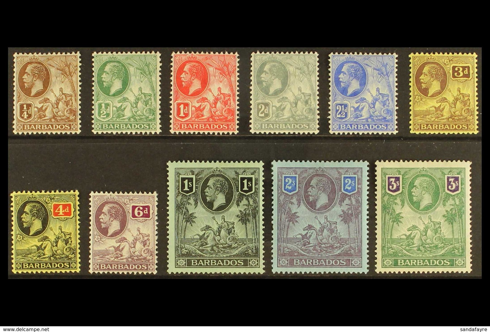 1912-16 Pictorial Definitive Set, SG 170/80, Very Fine Mint (11 Stamps) For More Images, Please Visit Http://www.sandafa - Barbades (...-1966)