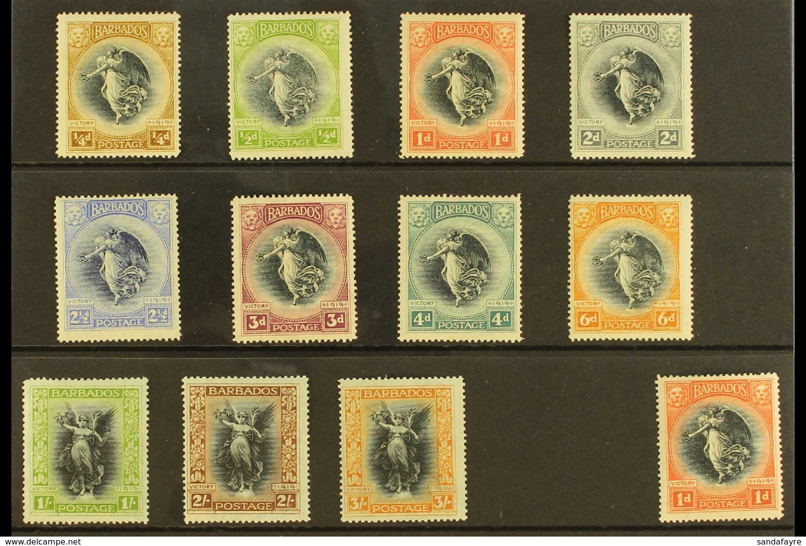 1920-21 Complete VICTORY Set, Fine Mint (12 Stamps) For More Images, Please Visit Http://www.sandafayre.com/itemdetails. - Barbados (...-1966)