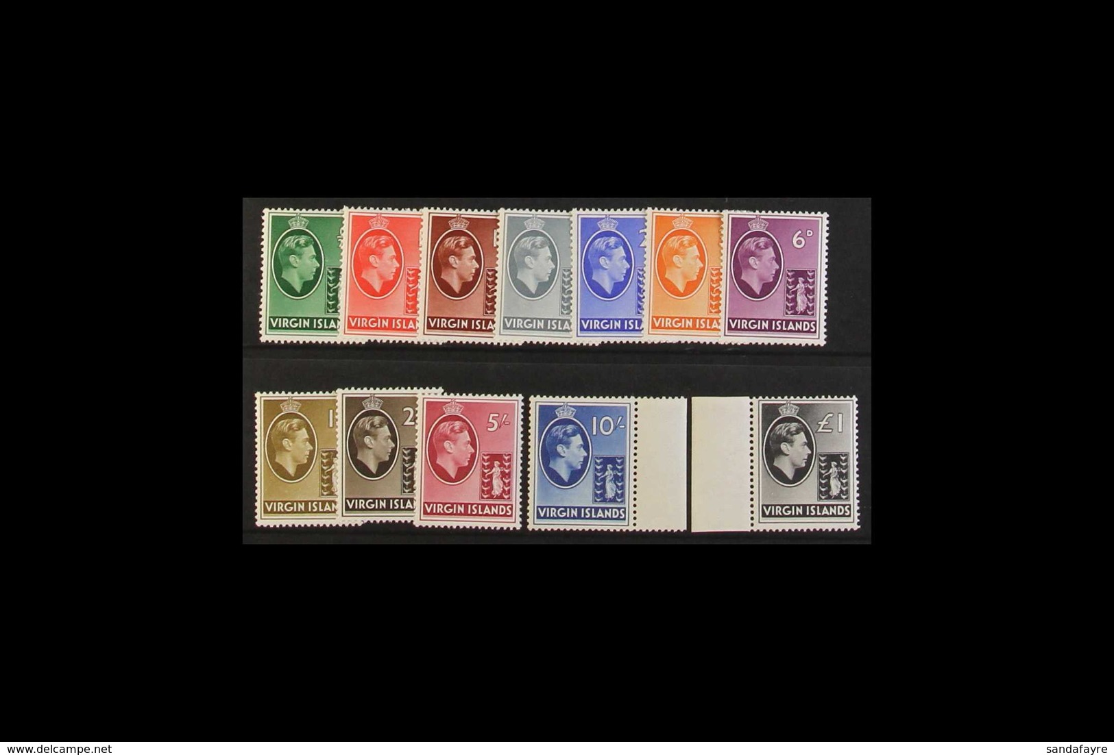 1938-47 Basic KGVI Set, SG 110/121, Fine Never Hinged Mint. (12 Stamps) For More Images, Please Visit Http://www.sandafa - British Virgin Islands