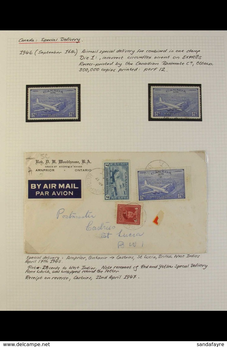 SPECIAL DELIVERY POSTAL HISTORY GROUP 1932 17c Ultramarine Labels With Circumflex Or Grave Accent On "EXPRES," SG S16/17 - Autres & Non Classés