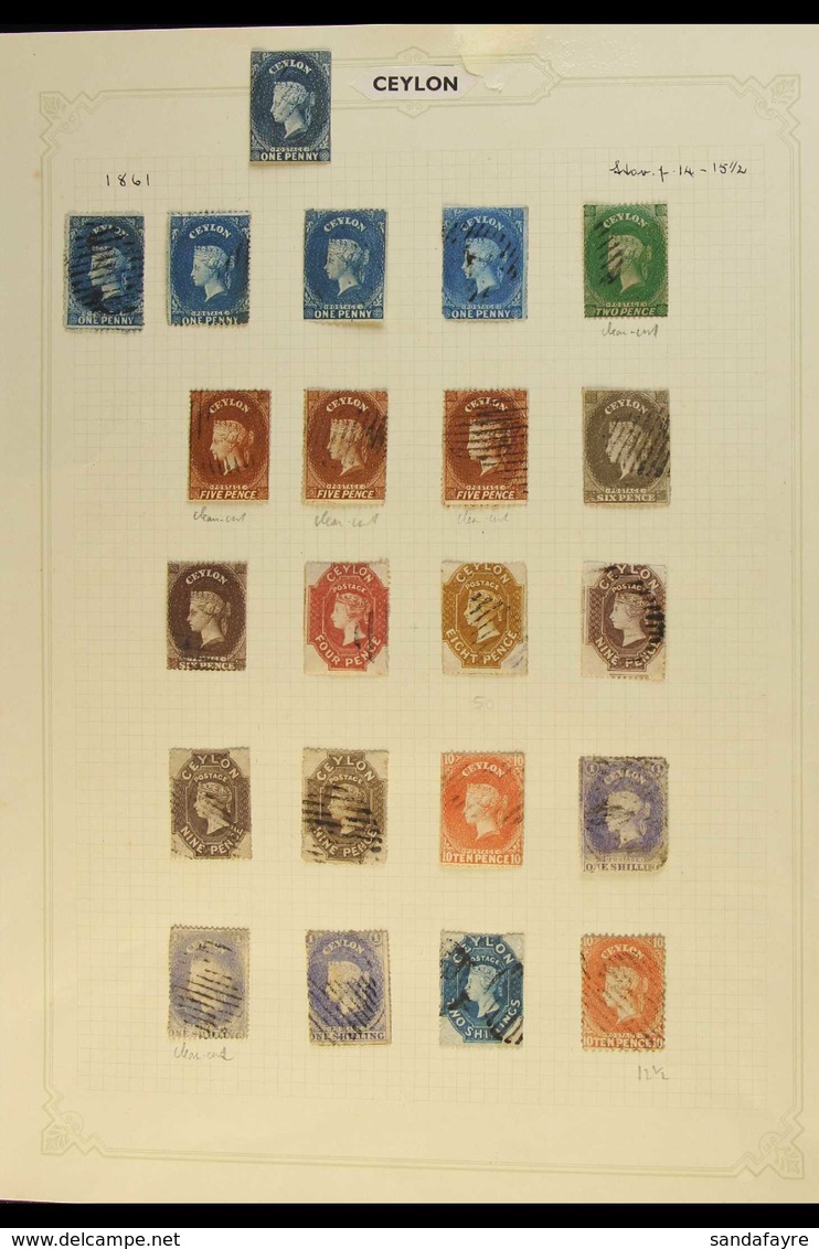 1857-62 USED COLLECTION With Shades, We See 1857-9 1d, 1857-64 ½d Perf, 1861-4 Clean-cut Perfs 2d, 5d (x3) & 1s, Rough P - Ceylan (...-1947)