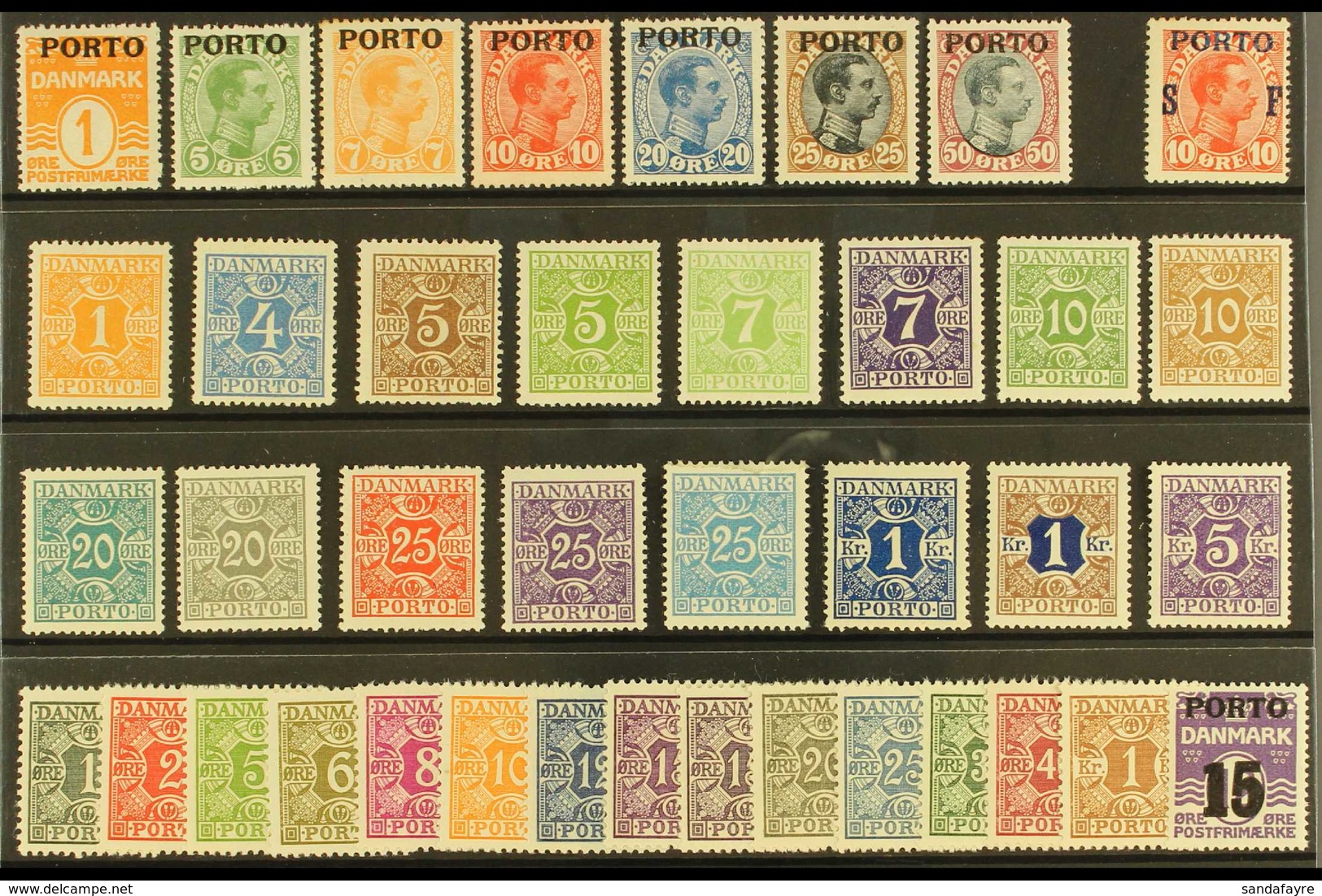 POSTAGE DUE 1921-55. A Fine Mint Collection Of Postage Due Sets Presented On A Stock Card That Includes The 1921 Complet - Autres & Non Classés