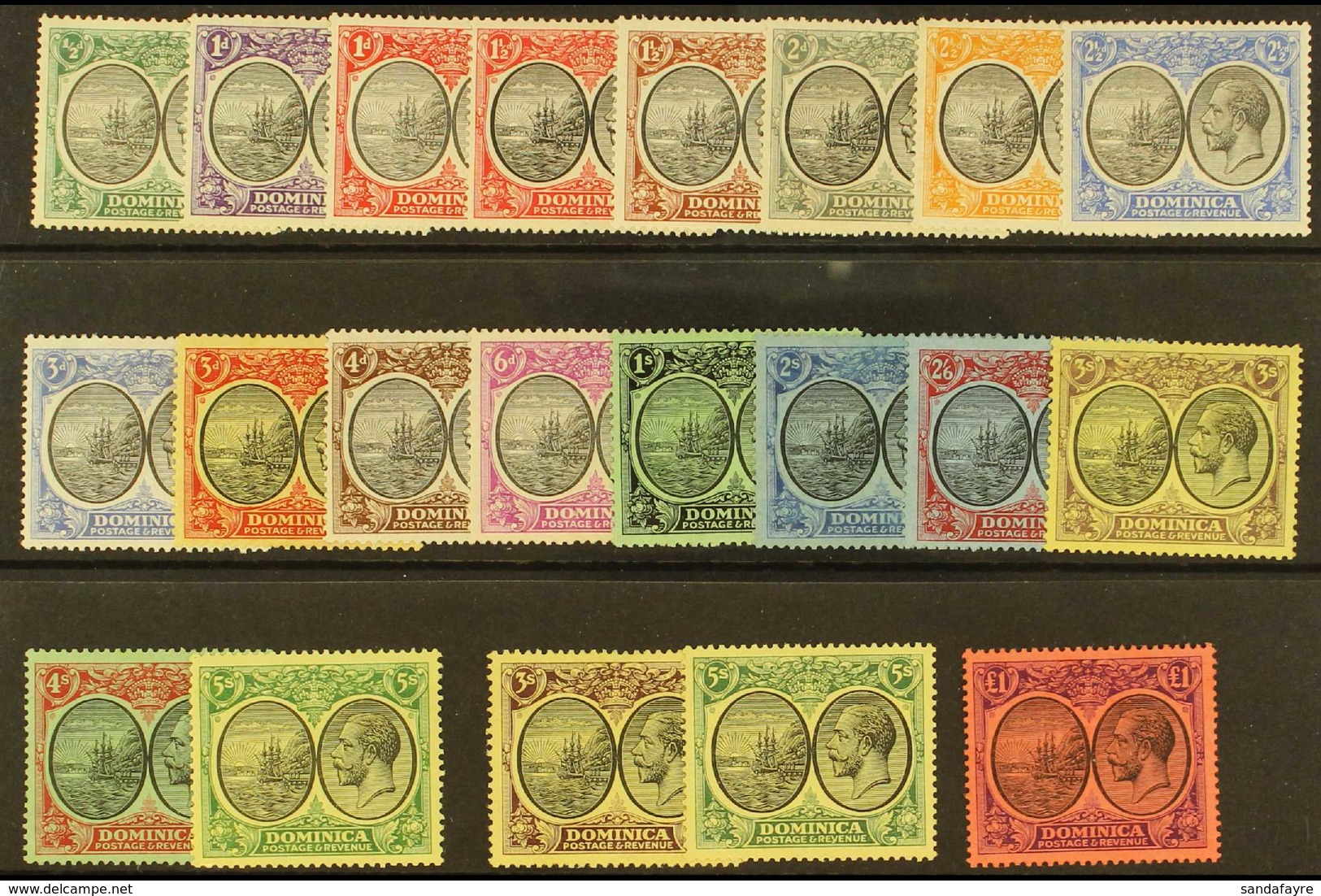 1923-33 Complete Set, SG 71/91, Very Fine Mint. (21 Stamps) For More Images, Please Visit Http://www.sandafayre.com/item - Dominica (...-1978)