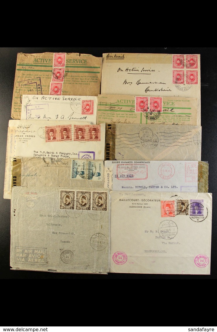 1939-1945 WWII CENSORED COVERS. An Interesting Collection/accumulation Of Commercial Airmail Covers, Mostly Addressed To - Autres & Non Classés