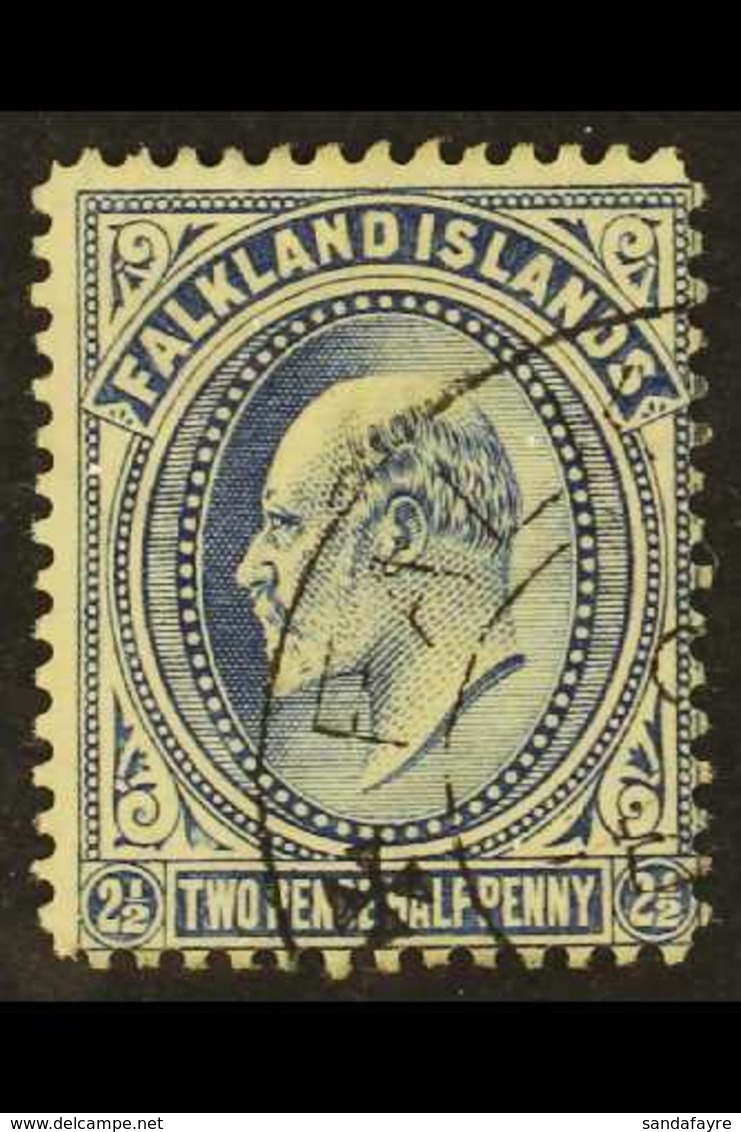 1904-12 2½d Deep Blue, SG 46b, Very Fine Used. A Lovely Example Of This Scarce Shade. BPA Certificate. For More Images,  - Falklandinseln
