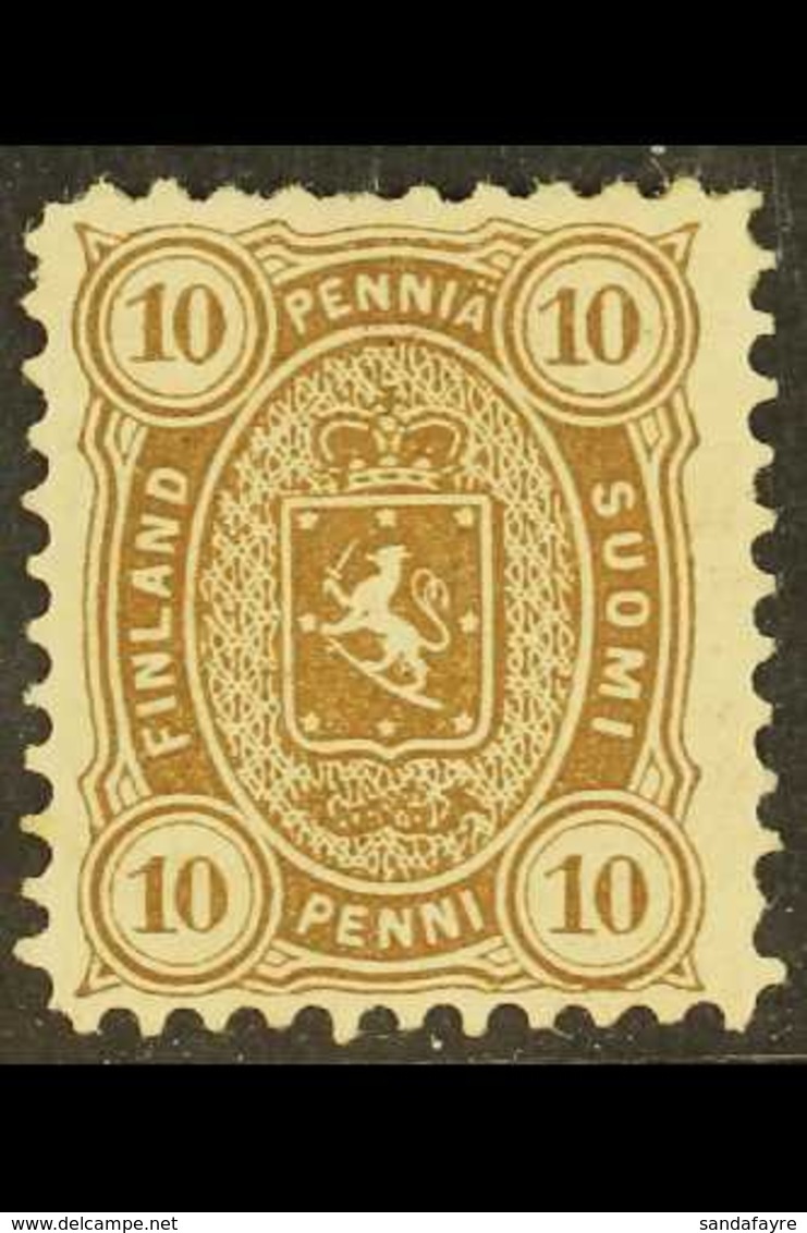 1875-84 10p Brown Perf 11 (SG 72, Facit 15, Michel 15 Ay), Mint With Part Original Gum, A Few Short Perfs At Top, Fresh, - Sonstige & Ohne Zuordnung