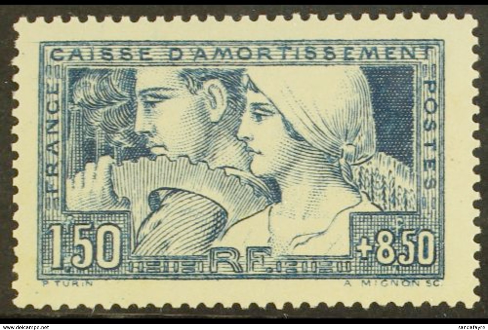 1928 1fr50+8fr50 Blue Sinking Fund, Yvert 252 Or SG 463, Fine Mint. For More Images, Please Visit Http://www.sandafayre. - Autres & Non Classés