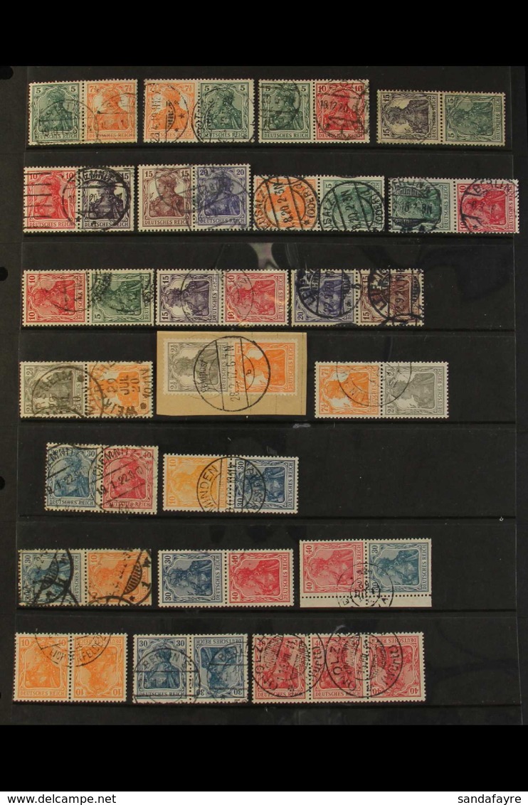 1916-1932 SE-TENANT ISSUES. ATTRACTIVE FINE USED COLLECTION Logically Displayed On Several Stock Pages, All Different, I - Sonstige & Ohne Zuordnung