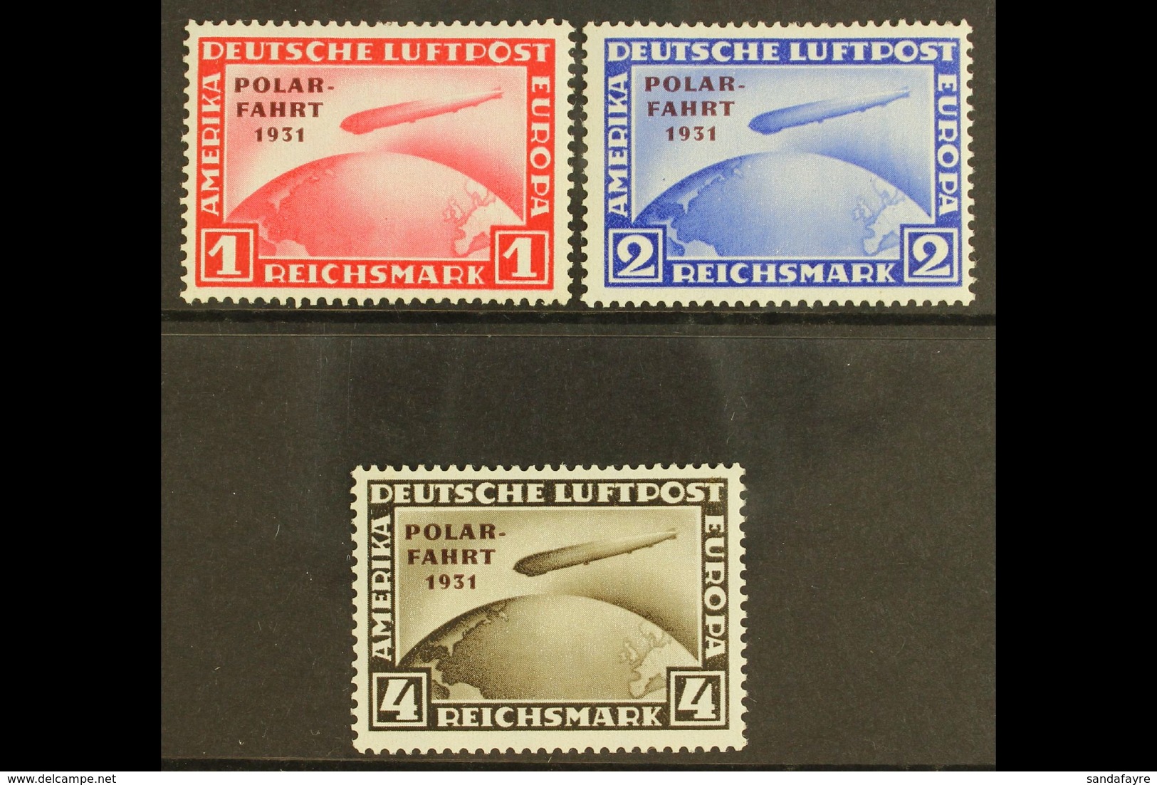 1931 ZEPPELIN POLAR FLIGHT Set, SG 469/71, Mi 456/8, NEVER HINGED MINT In Lovely Fresh Condition, The 4M With A Tiny Mar - Autres & Non Classés