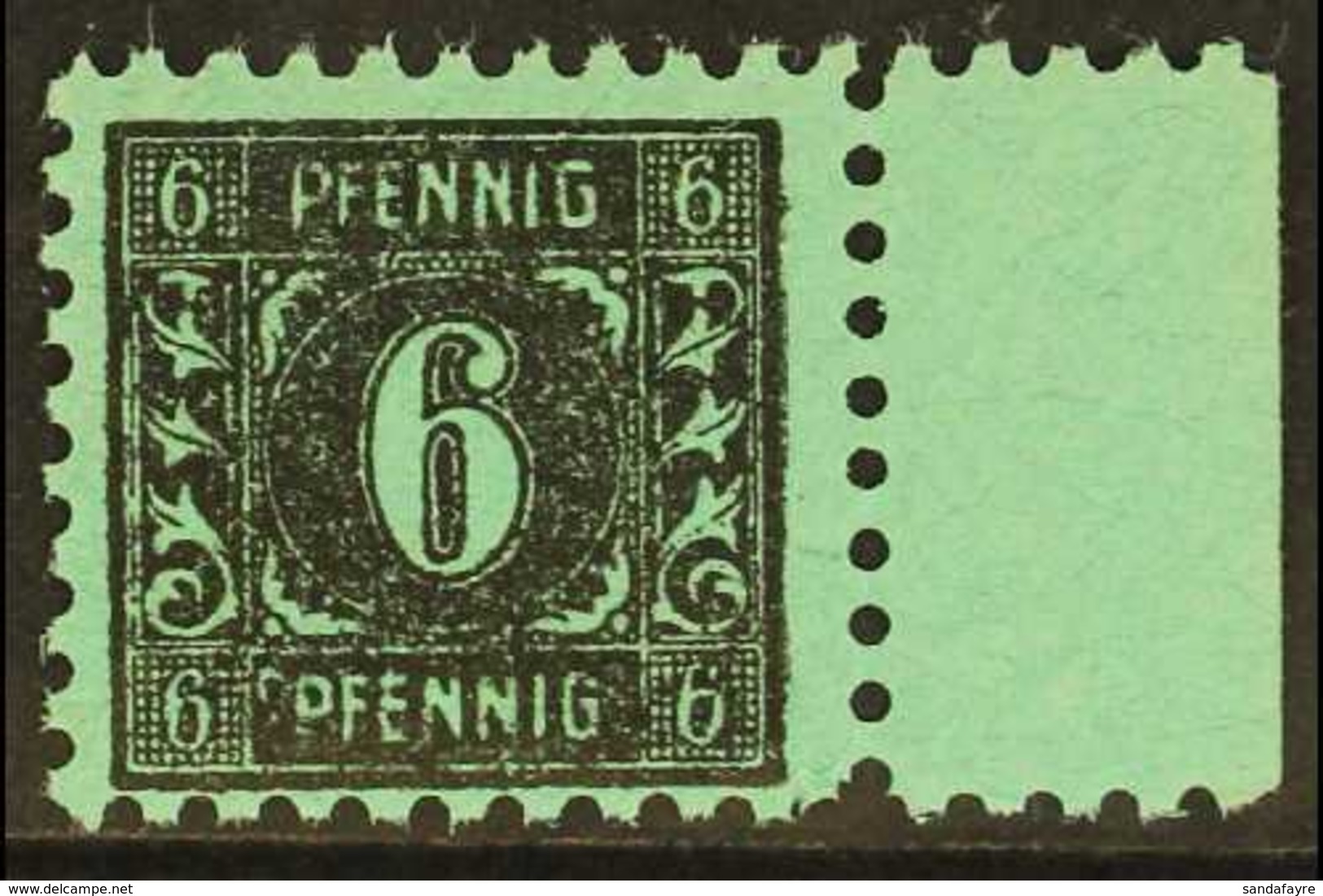 RUSSIAN ZONE MECKLENBURG-VORPOMMERN 1945-46 6pf Black On Opal Green With Large Circle Upper Left Next To "P" Of Lower "P - Autres & Non Classés