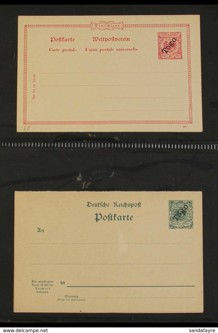 TOGO POSTAL STATIONERY 1898-1912 Fine Unused Collection Of Postal Cards, Appears To Be All Different With Both Overprint - Sonstige & Ohne Zuordnung