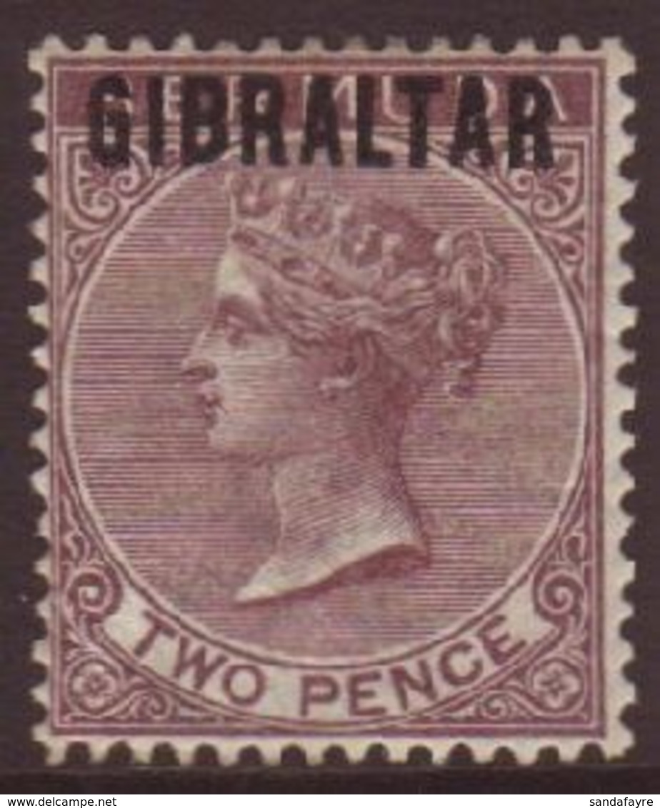 1886 2d Purple-brown Of Bermuda With GIBRALTAR Overprint, SG 3, Very Fine Mint. For More Images, Please Visit Http://www - Gibilterra