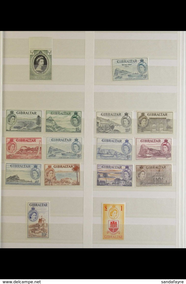 1953-1999 QEII SUPERB NEVER HINGED MINT Collection Displayed In A Large "Lighthouse" Stockbook. With A COMPLETE RUN Of D - Gibraltar