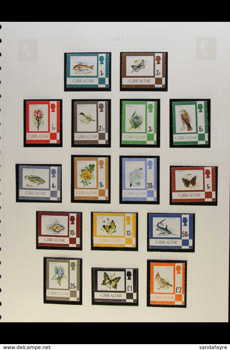 1974-1982 COMPLETE NEVER HINGED MINT COLLECTION In Hingeless Mounts On Leaves, All Different, Inc 1977-82 Defins Set, Pl - Gibraltar