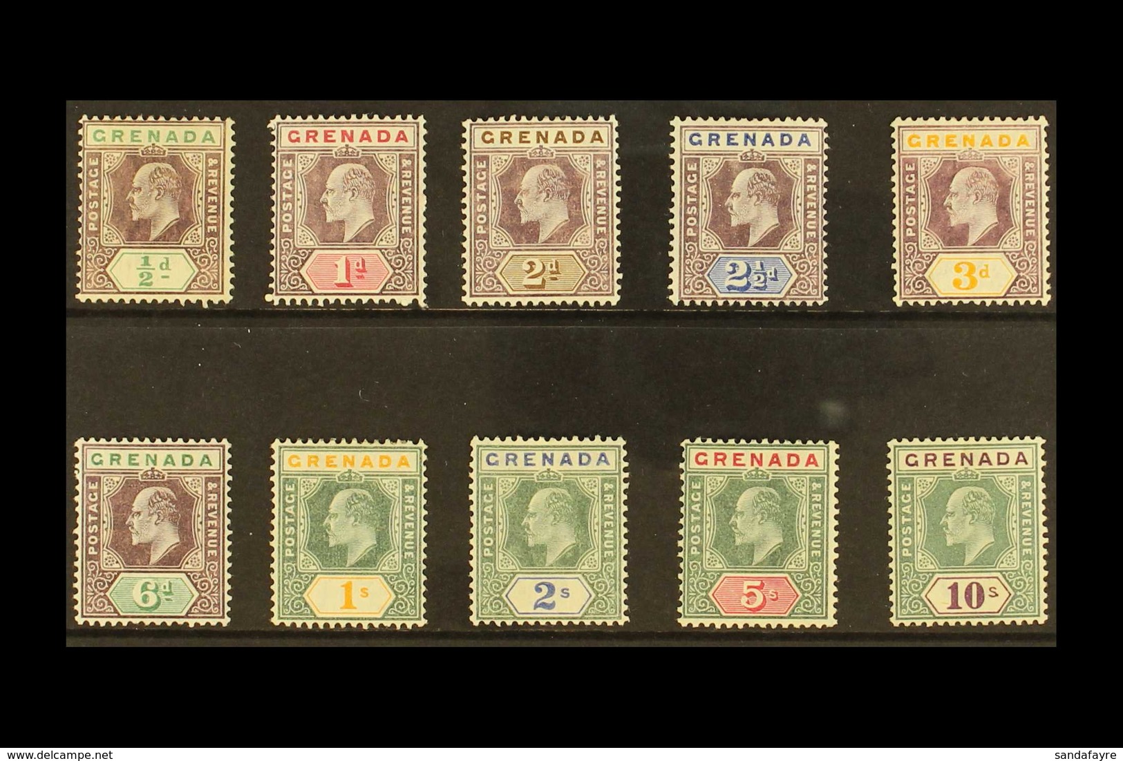1904 - 06 Ed VII Set ,wmk MCA, Complete, SG 67/76, Very Fine Mint. (10 Stamps) For More Images, Please Visit Http://www. - Grenada (...-1974)