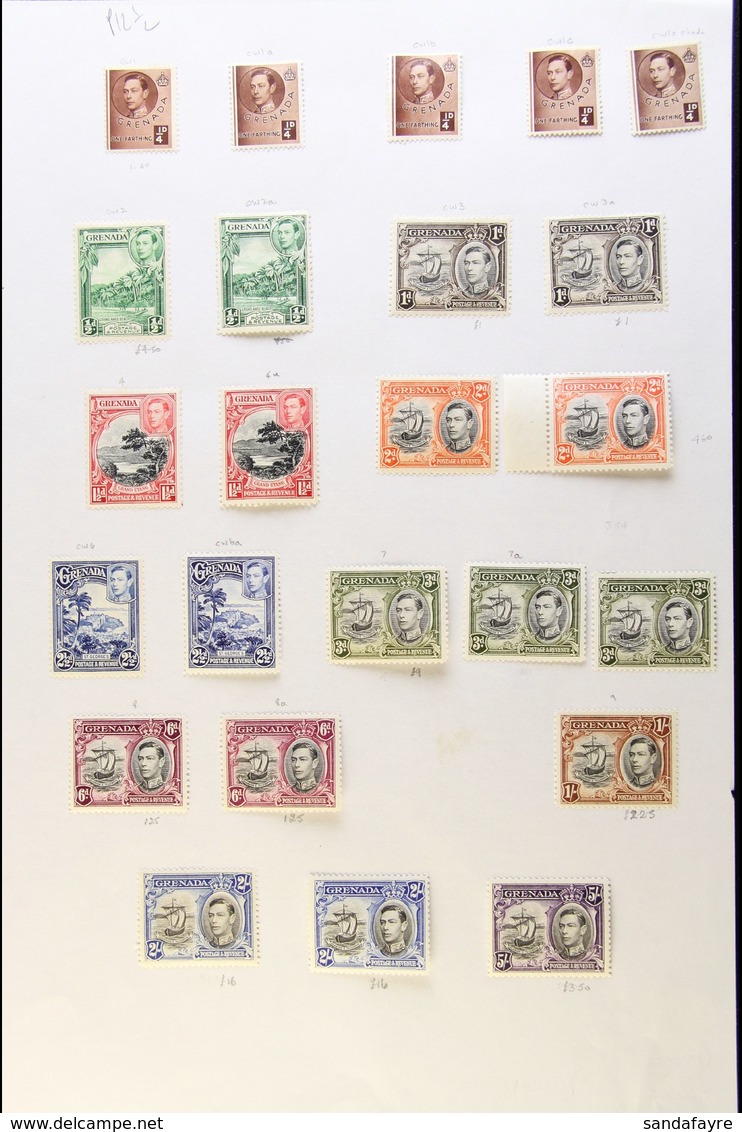 1938-50 Pictorial Complete Set (SG 152/63f) With Most Perf Types & Shades Inc 2s (x3) Etc. Very Fine Mint, Fresh. (40 St - Grenade (...-1974)