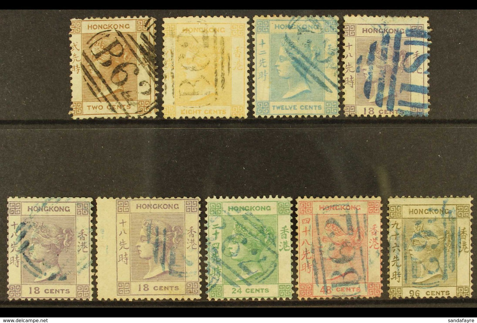 1862-63 NO WATERMARK Used Selection On A Stock Card, Some With Small Faults. Includes ALL Values Of The Set,  The 96c Wi - Altri & Non Classificati