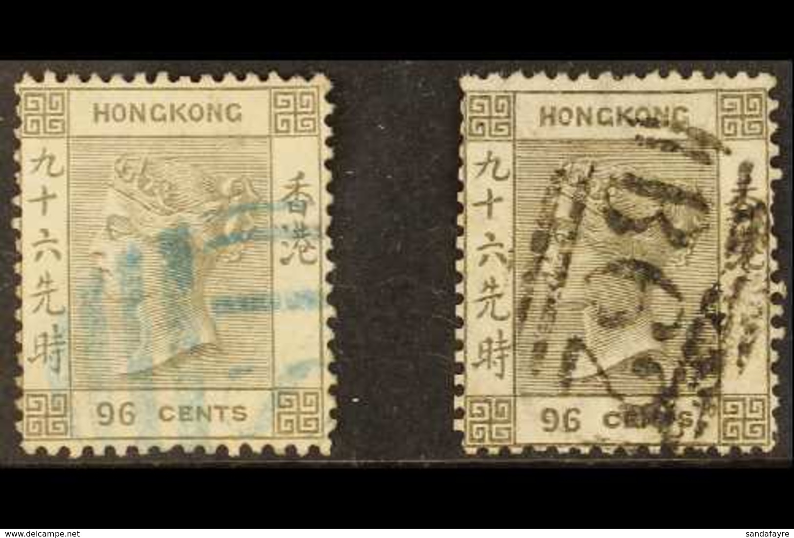 1863-71 CC Wmk 96c Brownish Grey & 96c Brownish Black, SG 19/19a, Good Used (2 Stamps) For More Images, Please Visit Htt - Sonstige & Ohne Zuordnung