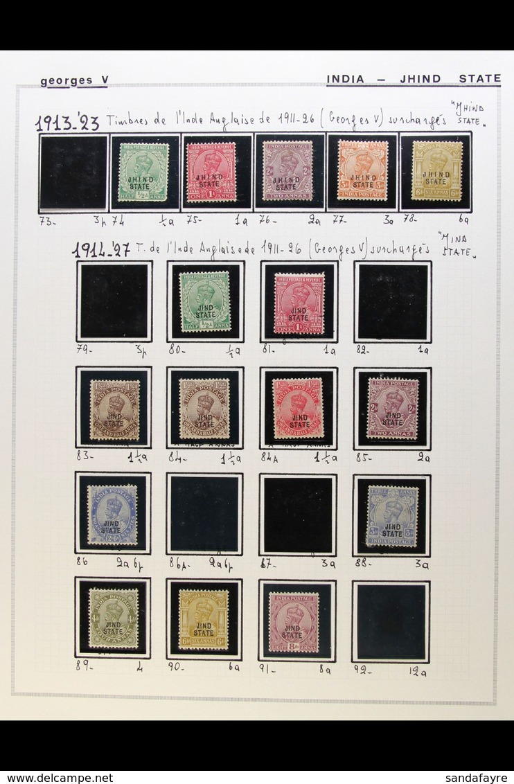 JIND 1912-1943 MINT COLLECTION In Mounts On Pages. Includes 1913 Set, 1914-27 Set To 1r (x3), 1927-37 Most Vals To 12a,  - Autres & Non Classés