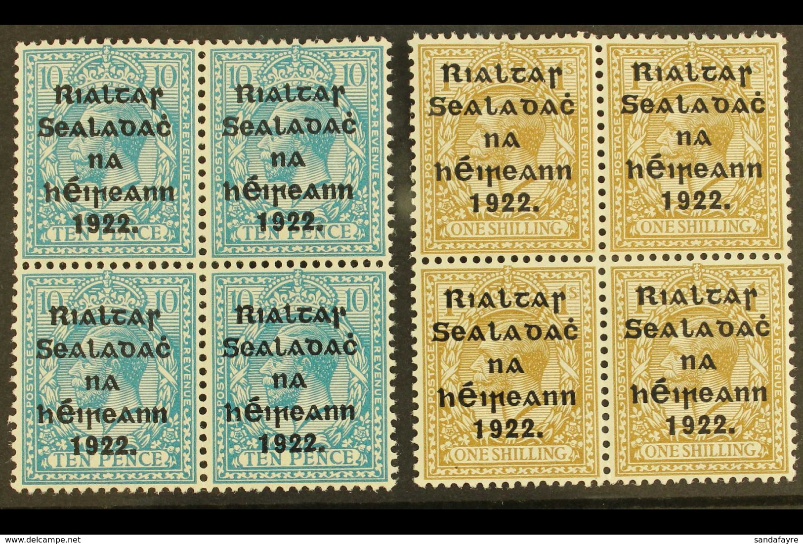 1922 THOM 10d And 1s, SG 42/43, Fine Mint Blocks Of Four. (8) For More Images, Please Visit Http://www.sandafayre.com/it - Autres & Non Classés
