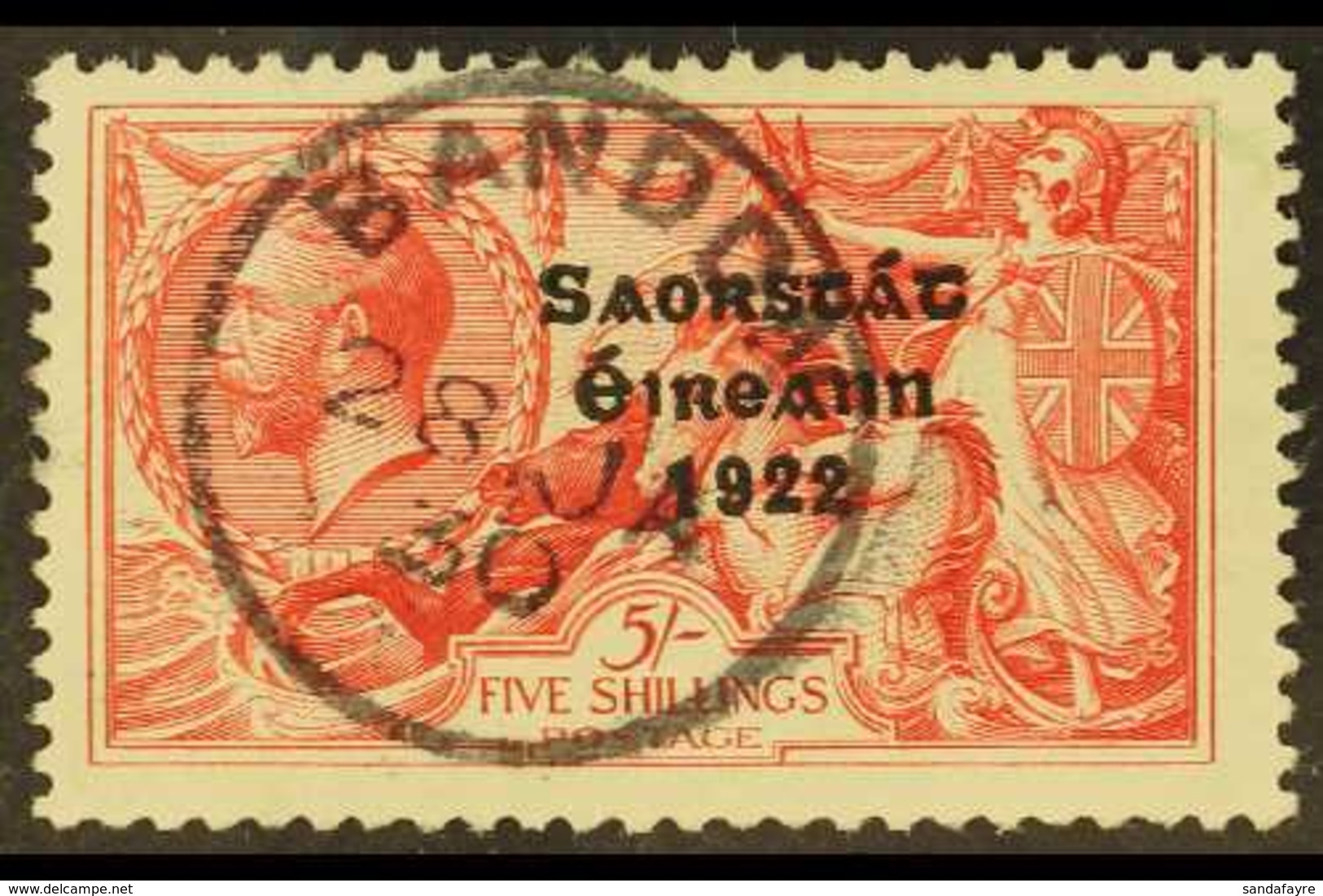 1927-28 5s Seahorse, SG 87, Fine 1930 Bandon Cds Used.  For More Images, Please Visit Http://www.sandafayre.com/itemdeta - Autres & Non Classés