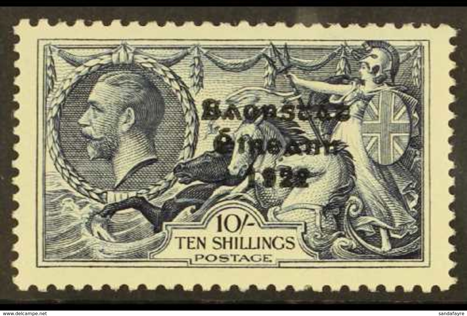 1935 10s Indigo Re-engraved Seahorses Overprint (SG 101, Hibernian T77), Never Hinged Mint, Nice Centering, Very Fresh.  - Sonstige & Ohne Zuordnung