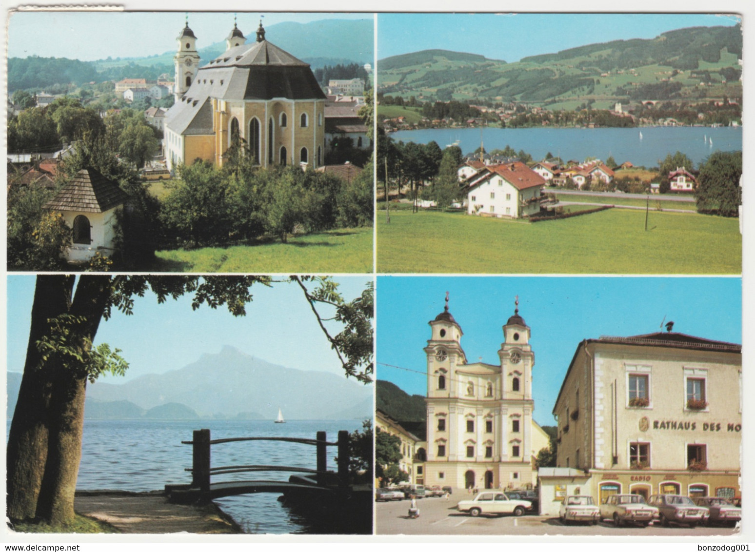 Mondsee, Vöcklabruck, Austria Multiview. Abbey, Town Hall - Mondsee