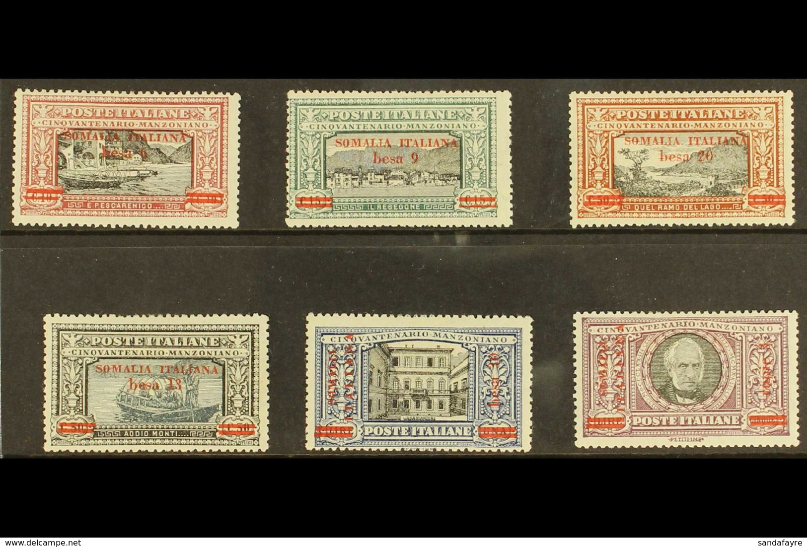 SOMALIA 1924 Manzoni Set Complete, Sass S.14, Mint, Heavyish Hinge. Cat €750 (£640) (6 Stamps) For More Images, Please V - Sonstige & Ohne Zuordnung