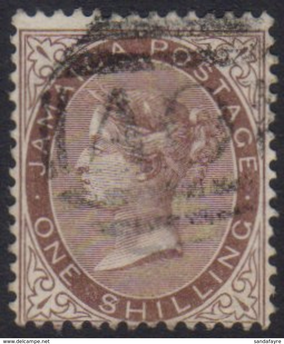 1873 1s Dull Brown With "$" FOR "S" VARIETY, SG 13, Fine Used. For More Images, Please Visit Http://www.sandafayre.com/i - Giamaica (...-1961)