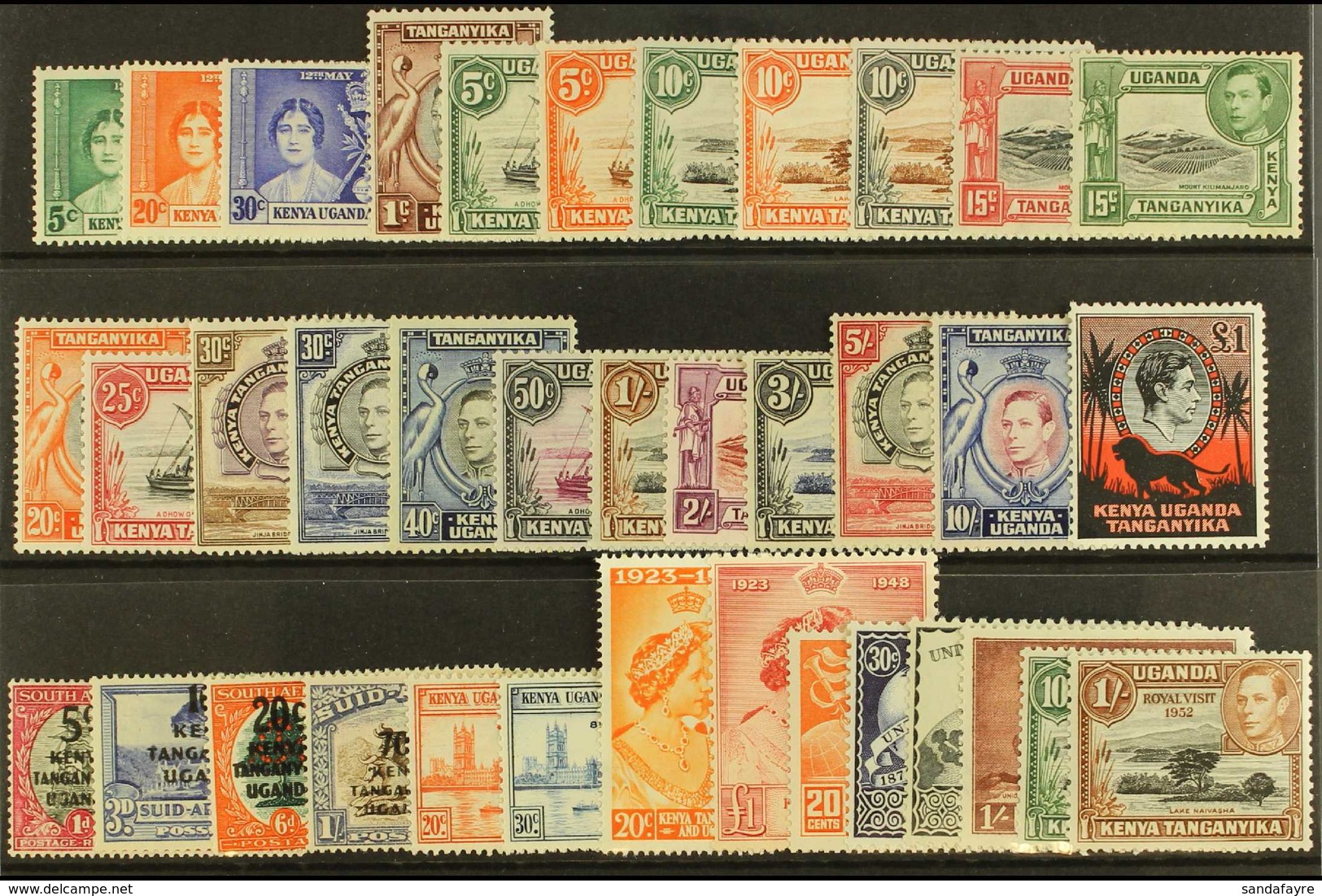 1937-52 COMPLETE MINT. A Complete Mint KGVI "Basic" Collection Presented On A Stock Card, SG 128/64. (40+ Stamps) For Mo - Vide