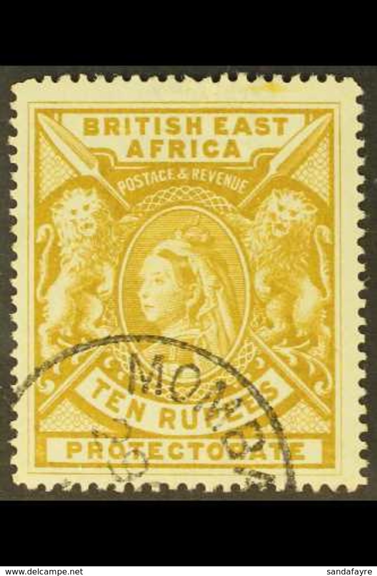 BRITISH EAST AFRICA 1897 10r Yellow Bistre, SG 97, Used With Part Mombasa Cds. For More Images, Please Visit Http://www. - Vide