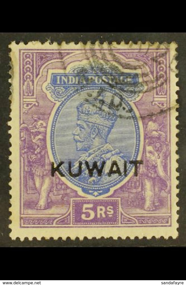 1923-24 5r Ultramarine And Violet, SG 14, Used With Neat Donaldson Type 4 MTD Cancellation. For More Images, Please Visi - Kuwait