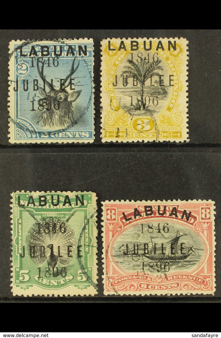 1896 Jubilee 2c, 3c, 5c & 8c All Perf 13½-14, SG 84d, 85d, 86b & 88b, Very Fine Used (4 Stamps) For More Images, Please  - Bornéo Du Nord (...-1963)