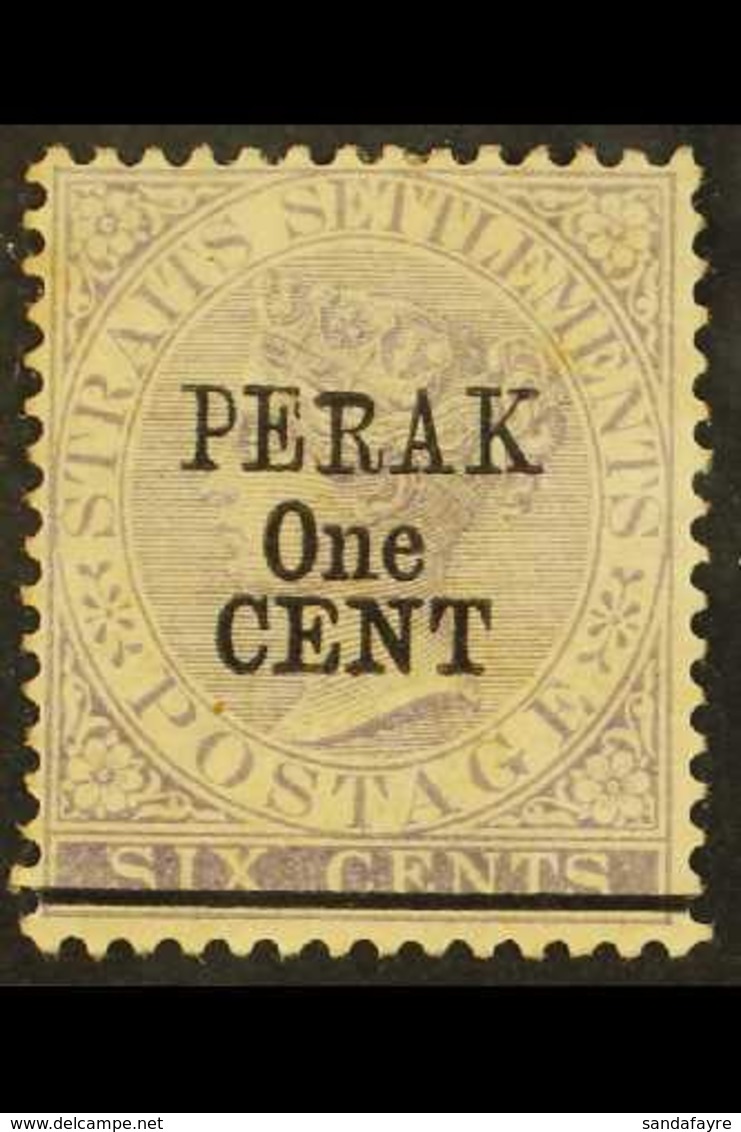 PERAK 1891 1c On 6c Lilac, Variety "Short R", SG 46a, Mint. Toned Gum But Scarce. For More Images, Please Visit Http://w - Autres & Non Classés