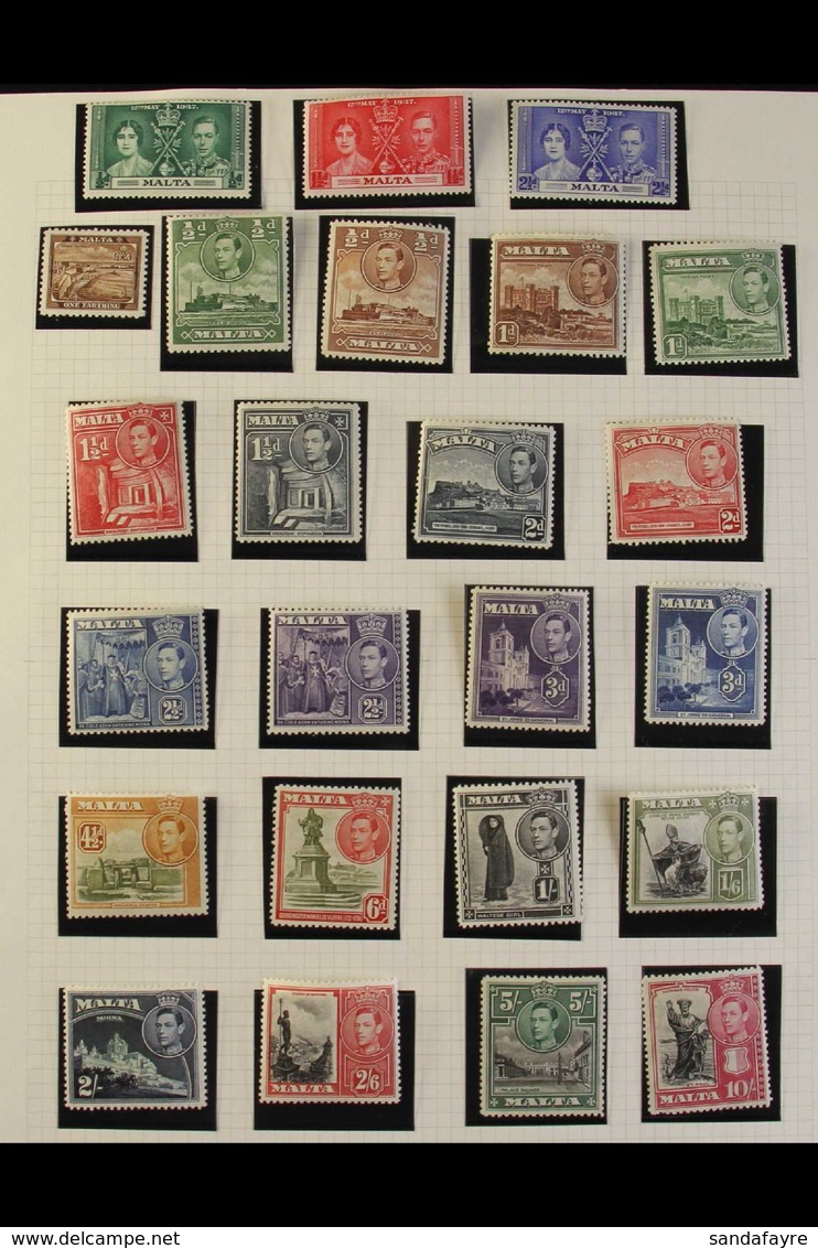 1937-51 COMPLETE FINE MINT COLLECTION Of King George V Issues, Includes 1938-53 Definitive Set, 1948-53 New Constitution - Malta (...-1964)