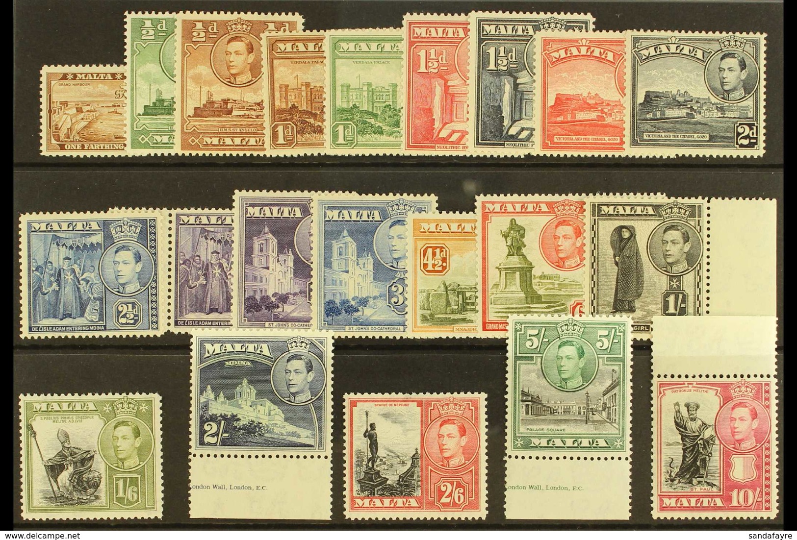1938-43 Pictorial Definitive Set, SG 217/31, Never Hinged Mint (21 Stamps) For More Images, Please Visit Http://www.sand - Malta (...-1964)