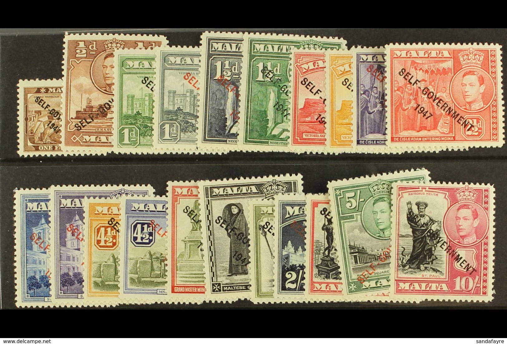 1948-53 Complete Self Government Set, SG 234/248, Fine Never Hinged Mint. (21 Stamps) For More Images, Please Visit Http - Malte (...-1964)