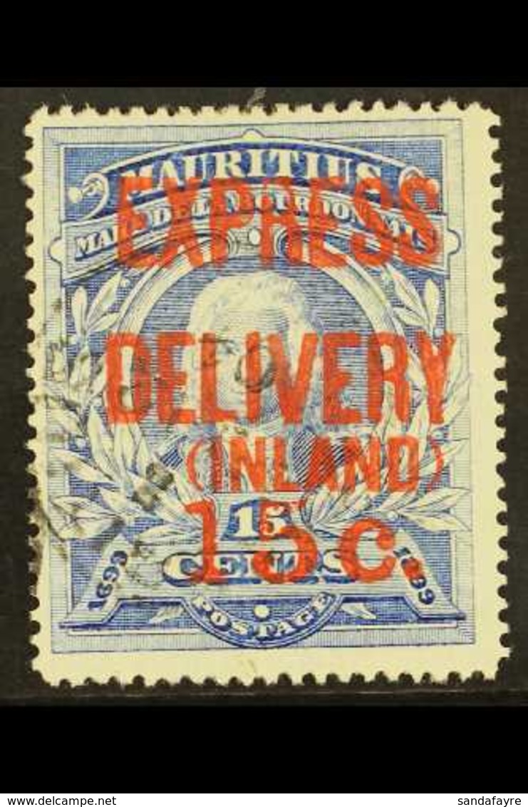 EXPRESS DELIVERY 1903-04 15c On 15c Ultramarine Overprint Type E 2, SG E2, Fine Used, Fresh. For More Images, Please Vis - Maurice (...-1967)