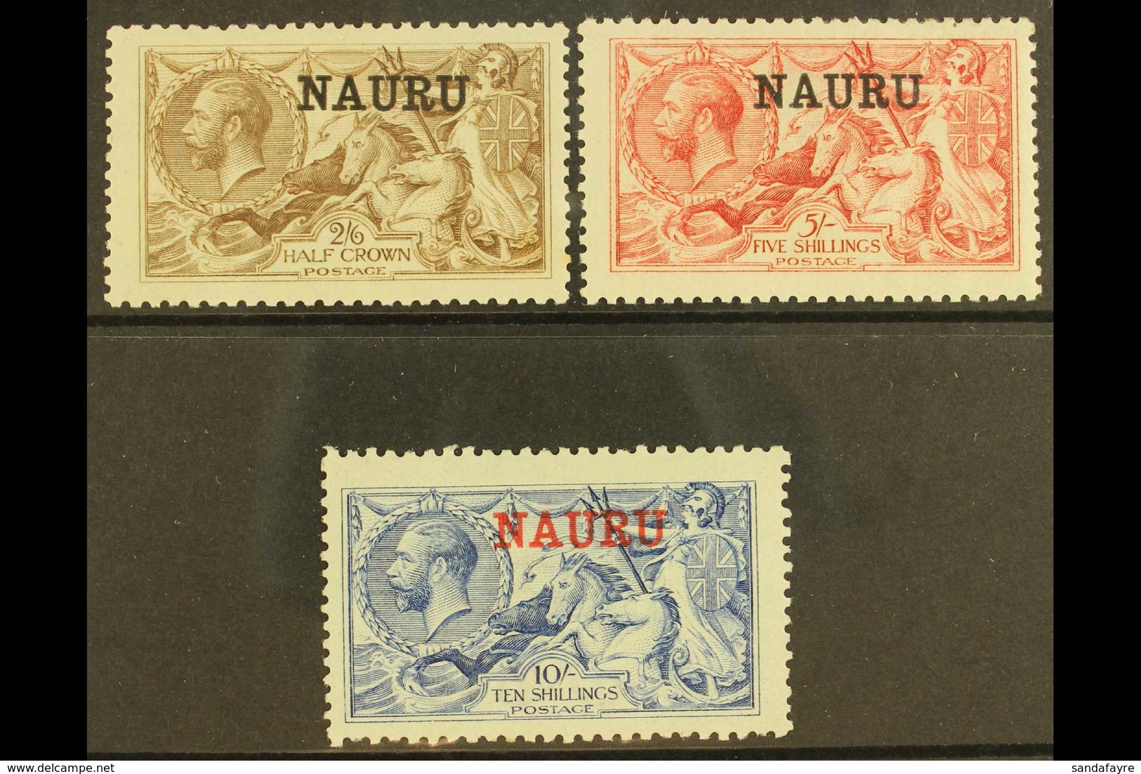 1916-23 De La Rue Seahorse High Values Set, SG 21/23, Mint, The 2s6d With Feint Tone Spot On The 2s6d Gum But A Fresh Se - Nauru