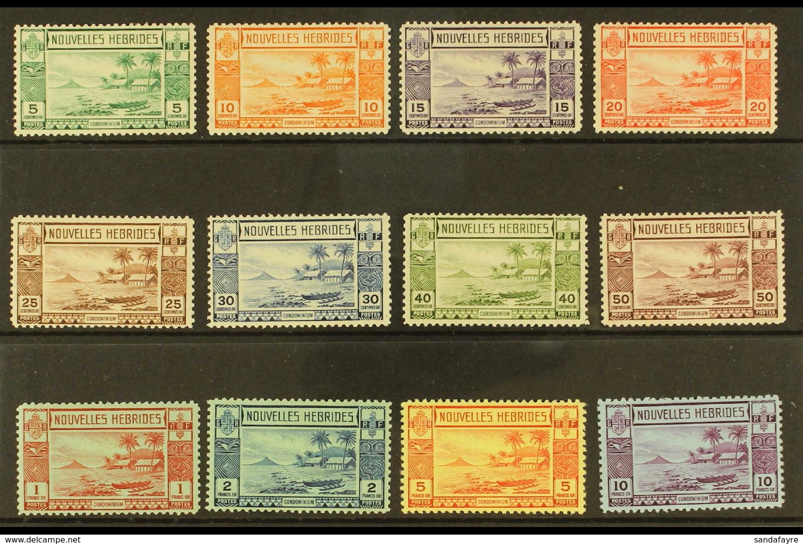 FRENCH 1938 Gold Currency Set, SG F53/64, Fine Mint With Some Very Light Gum Tone To Several Values (12 Stamps) For More - Autres & Non Classés