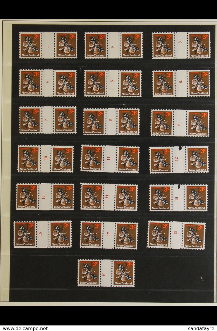1973-6 DEFINITIVES COUNTER-COIL PAIRS GROUP 2 - NO WATERMARK, COMPLETE COLLECTION, Never Hinged Mint, Decimal Definitive - Sonstige & Ohne Zuordnung