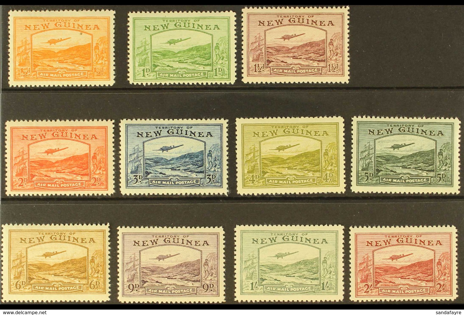 1939 AIRMAIL POSTAGE "Bulolo Goldfields" Set To 2s, SG 212/22, Fine Mint (11 Stamps) For More Images, Please Visit Http: - Papua-Neuguinea