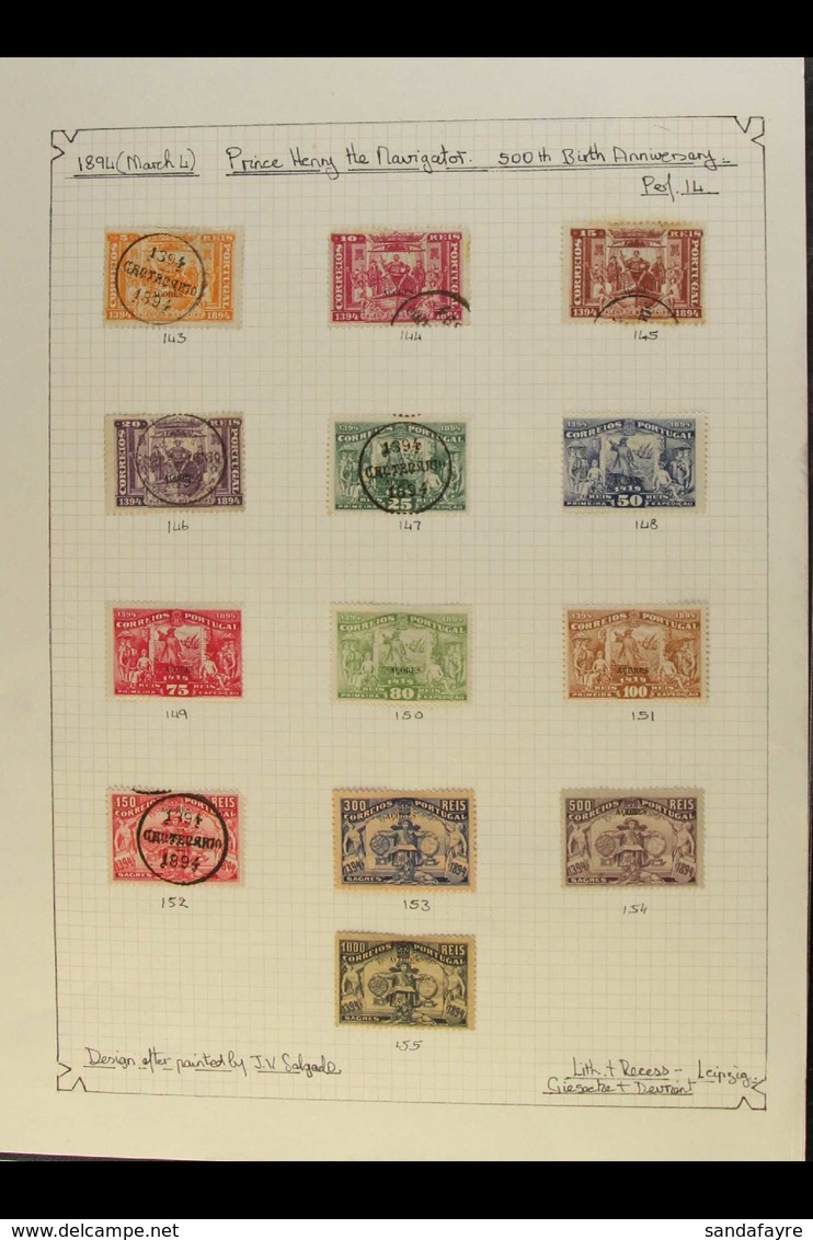 AZORES 1868-1931 POWERFUL ALL DIFFERENT MINT AND USED COLLECTION Nicely Written Up In An Album. With 1868-70 (curved Lab - Autres & Non Classés