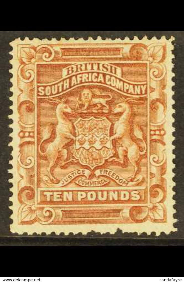 1892-3 £10 Brown, SG 13, Unused, No Gum, Perf Faults At Base, Cat.£2750. For More Images, Please Visit Http://www.sandaf - Sonstige & Ohne Zuordnung