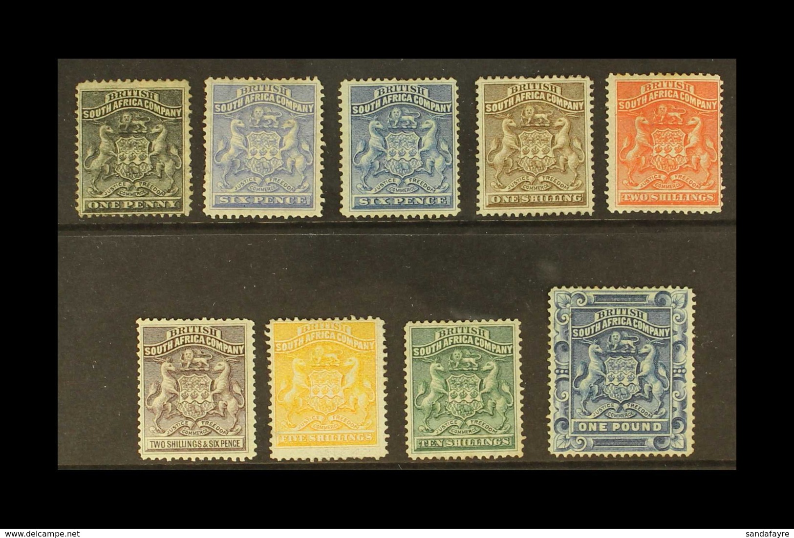 1892-3 Arms Definitives, Complete Set Plus Both 6d Shades, SG 1/10, 6d Deep Blue No Gum, Others Good To Fine Mint (9 Sta - Sonstige & Ohne Zuordnung