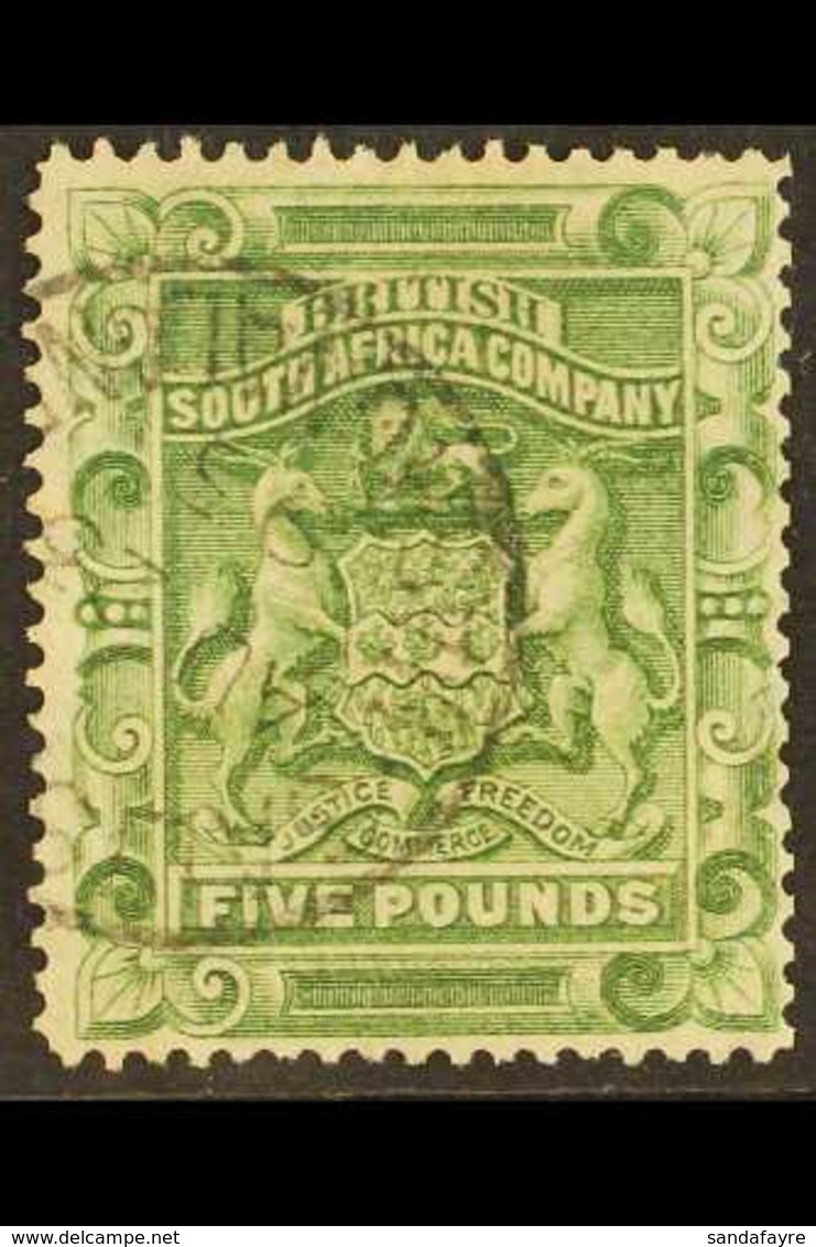 1892-93 £5 Sage-green, SG 12, Fine Used With Fully Dated "Salisbury" Cds Cancel, Showing Part Of The Papermaker's Waterm - Autres & Non Classés