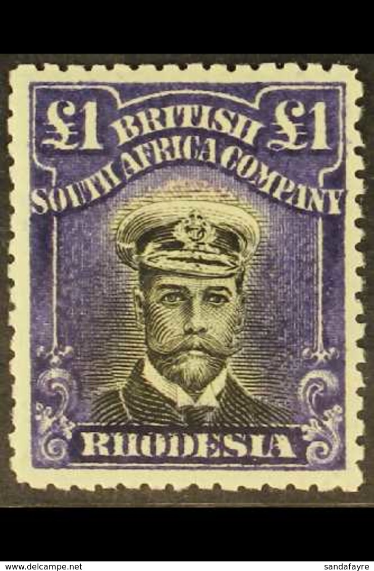 1913-19 £1 Black & (very) Deep Violet, Die III, Perf.14, SG 279b, Very Fine Mint. For More Images, Please Visit Http://w - Autres & Non Classés