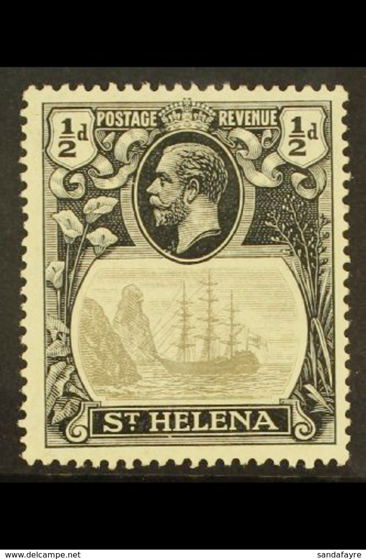 1922-37 ½d Grey & Black "Cleft Rock" Variety, SG 97c, Fine Mint For More Images, Please Visit Http://www.sandafayre.com/ - St. Helena